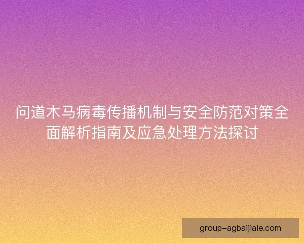 问道木马病毒传播机制与安全防范对策全面解析指南及应急处理方法探讨