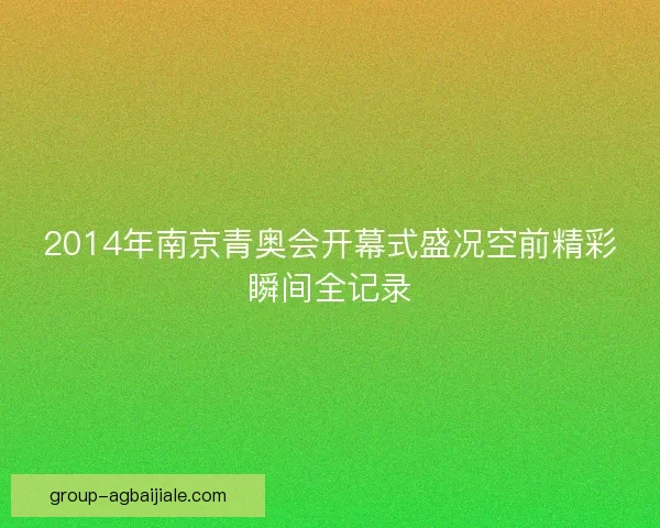 2014年南京青奥会开幕式盛况空前精彩瞬间全记录